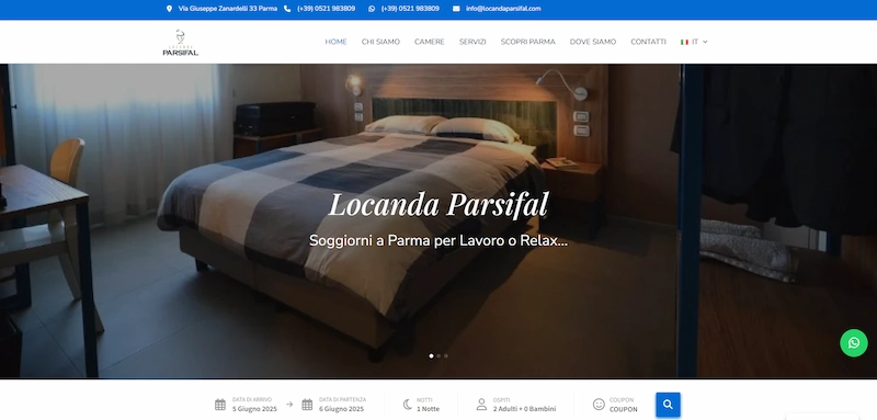 realizzazione sito web B&B a parma